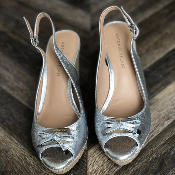 Antonio Melani Sandals Racquelle Open Toe Wedge - Picture 1 of 3